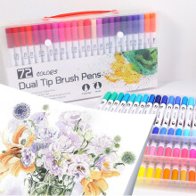 36/48/60/72/100 Colors Watercolour Marker Brush Pen Set Felt Tip Pen 100 colors black rod