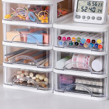 Desktop Storage Box Plastic Stationery Organizer Clear Makeup Organizer for Home Pink 5