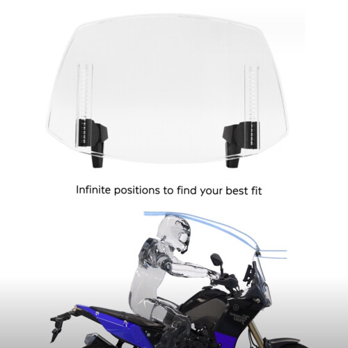 Adjustable Deflector Motorcycle Modified Windscreen Extension Arms Clear/Blue Clear 2