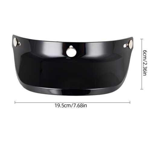 Universal 3 Snap Button Visor Flip Up Wind Shield Anti-UV for Motorcycles Helmet Black 1