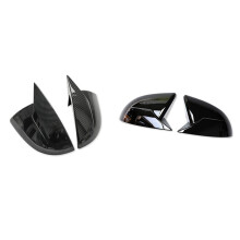 2x Side Wing Rear Mirror Cover Cap Rain Eyebrow Guard Shell For MG4 carbon fiber pattern