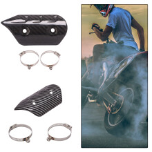 Motorcycle Exhaust Heat Shield Cover Muffler Link Pipe Protectors Special shaped carbo