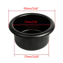 2pcs Recessed Drop In Plastic Cup Drink Can Holder for Boat/Car/Marine RVs Black 77mm