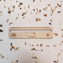 Children Wood Reading Ruler Wood Drawing Ruler Classroom Learning Aids for Kid Type D