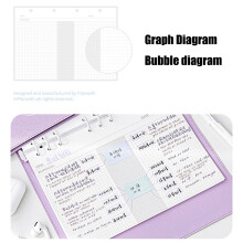 Binder Journal Notebook 68 Pages Gridded/Dotted/Lined for Notes Plans Mind Milk tea color