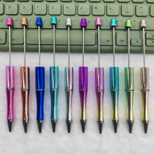 10Pcs Bead Rollerball Pen Plastic Pen Beaded Pen Student Office School Supplies Light blue