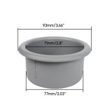 2-piece Cup Water Drink Holder Recessed Insert for RVs Car Marine Boat Trailer Black 72mm