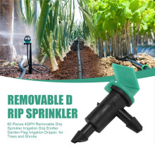 60 Stycken 4GPH Avtagbar Droppsprinkler Bevattning Droppavgivare TräDgåRdsflagga Bevattningsdropp, för TräD och Buskar