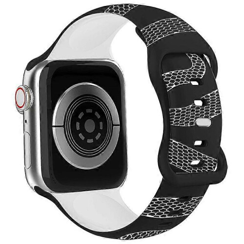 Pulseira de silicone com padrão de cobra gravado, compatível com relógios inteligentes de 46 mm, 49 mm, 45 mm, 44 mm e 4 2