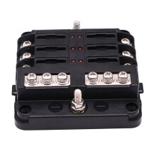 6 Way Marine Blade Fuse Box Block Holder Panel for Truck-Boat Power Distribution