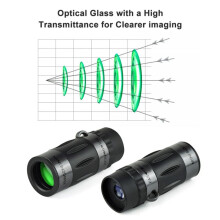 Compact 8x20 Monocular Telescope - Portable High-Definition Scope Ideal for Hiking Camping Wildlife Observation Concerts