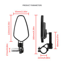 Rear View Mirror Motorbike Handlebar Bar End Rear View Mirror 1 Pair Side Mirror Silver