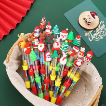 10Pcs Drift Sand Christmas Multicolor Pen 4 Color-in-1 Writing Pen for Student Type D
