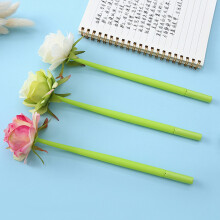 3 PCS Cute Rose Flower Gel Pen Refillable Pen 0.5mm Novelty Stationary for Gift Black