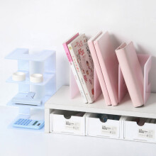 Desktop Bookshelf Desktop Organizer Book Storage Rack for Home,Office School Blue 4 joints