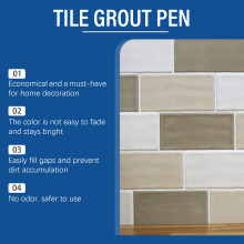 2Pcs Ceramic Tile Refill Marker, Touch Up Tile Filler for Bathroom