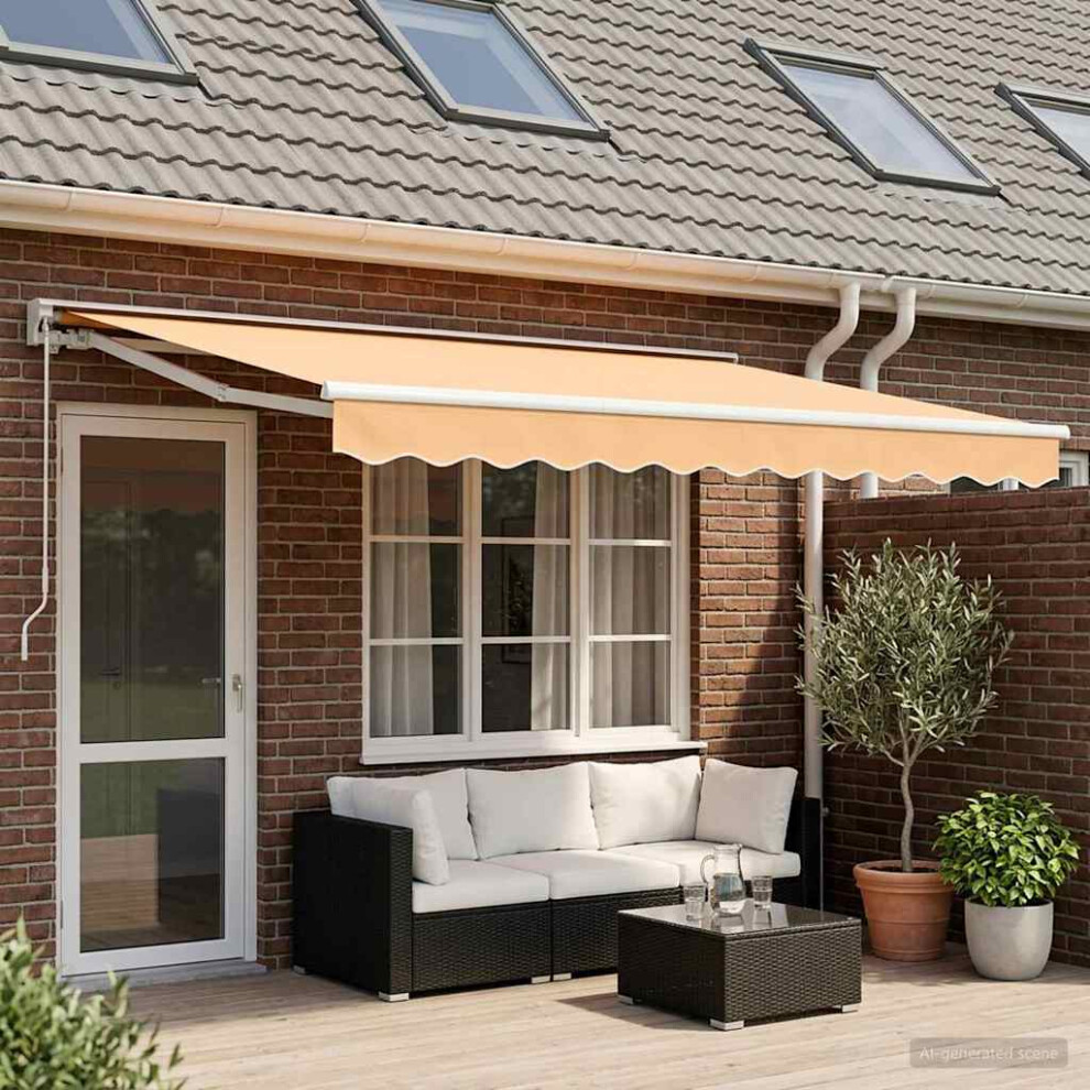 Vidaxl Manual Retractable Awning Sand 4.5 X 3.5 M