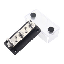 Battery Bus Bar Power 48V Distribution Block 3X M8 Car Terminal Block Studs Black