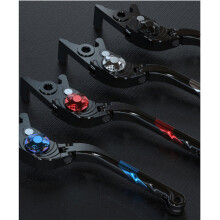 Anti-rust Aluminum Alloy Clutch Lever 2Pcs Motorcycle Adjustable Handle Grips Red black