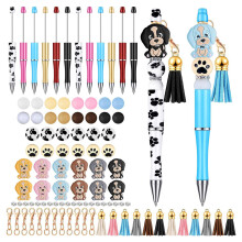 12x DIY Pen Making Kits with Tassels Animal Beadable Ballpoint Pen Kits for Girl