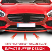 4 Part Front Bumper Protector Easy Length Adjustment Separator Spoiler Diffuser Black