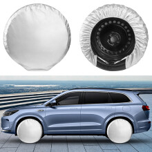 Universal Car Tire Covers with Windproof Hooks Waterproof Wheel Protectors set Black