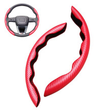 Pair Steering Wheel Trim Carbon Fiber Anti-scratch Better Grip Blue Carbon Fiber Pattern