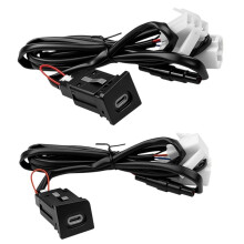 Adaptador de Cable de Cargador de Socket de Carga Rápida para Coche de 1 Par de 80 cm para CC 11-12 B6 Salida de Teléfono Potencia Puerto PD