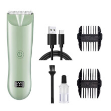 Elektrische Scheerapparaat Haartrimmer Epilator Lies Trimmer voor Baard Scheerapparaat Borsthaar Epilator Onderarm Haar Scheerapparaat Arm Groen