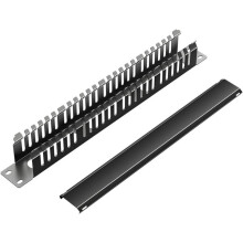 1U Netwerkkabelbeheer Horizontaal Verticaal Monteer 19 Inch Server Rack 24 Slot 48 Poort Vingerkanaal Draadorganisator