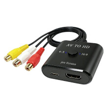 Convertidor de Video Compatible con 1080P AV A Adaptador de Audio y Video RCA A HDTV para PS2 VCR DVD STB Monitor