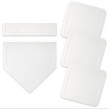 5 Pcs Baseball & Softball Base Set 3 Toss Down Bases 1 Homeplate 1 Pitching Rubber for Kickball Softball Practice