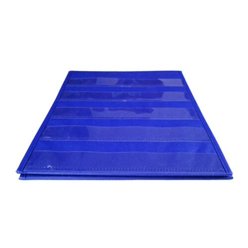 Foldable Desktop Pocket Chart Calendar Pocket Chart Tent Blank Cards Set Blue L