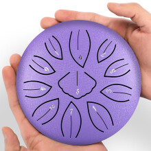 Beginner Steel Tongue Drum 6 Inches Lotus Handpan Drums Tuned for Beginners Gilt Diamond