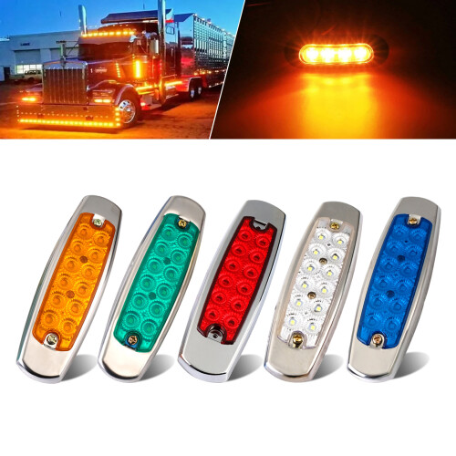 12V / 24V LED Side Marker Lights Car External Lights Warning Tail Light Yellow Always on 2