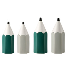 Cute Pencil Shaped Pencil Holder Green&for Grey Ceramic Succulent Neutral gray small