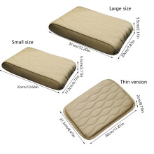 Car Armrest Box Cushions Leather Center Consoles Armrest Cover Gray Thin wavy pattern