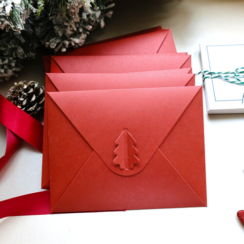 Solid Color Envelopes Cash Envelopes Office Writing Stationary for Gift Card Red