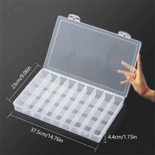 24 36 48 Grids Paint Case Storage Container Stackable Clear Plastic Organiser 36 squares