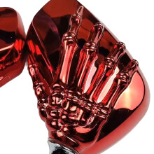 2Pcs Rearview Motorcycle Skeleton Hand Motorbike Rear View Silver