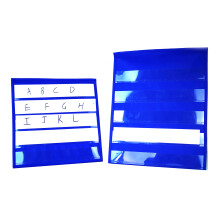 Desktop Pocket Chart for Sentence Strips, Foldable Pocket Chart Tent Blank Cards Blue S