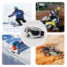 Windproof Motorcycle Helmet Glasses Safety Protective Anti-glare White Color Black Frame