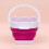 Foldable Paint Brush Basin with Paint Brush Holder Rose red With handle 9