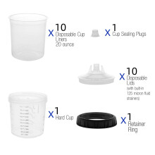 Quick Cleanup Painting Solution 600/810ml Disposable Sprayer Cup With Secure Lid 600ML