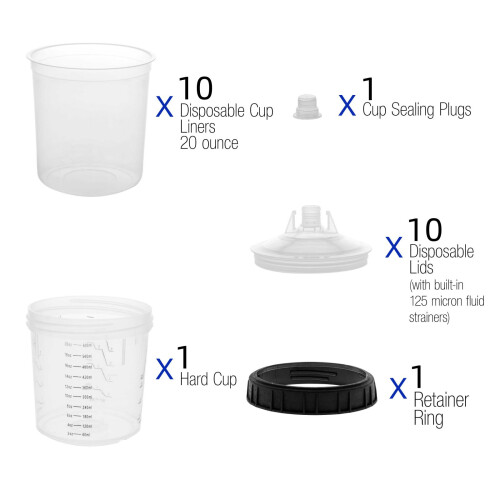 Quick Cleanup Painting Solution 600/810ml Disposable Sprayer Cup With Secure Lid 600ML