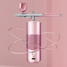 Injector Air Compressor Kit Air Brush Paint Spray Guns Airbrush For Nail Art Pink