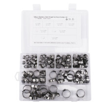 304 Stainless Steel Single Ear Non-Steel Hose Clamp Classification Kit, 128 Pieces