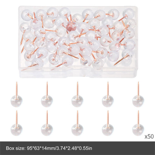 50Pcs Colored Push Pins Notice Board Pin Map Pins for Display Picture Note gear black