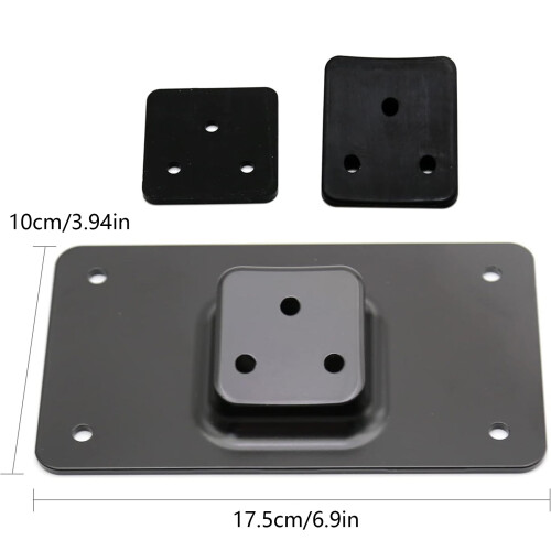 Motorbike Replacement 3 Hole Laydown License Plate Mounting Bracket Kit Silver 1