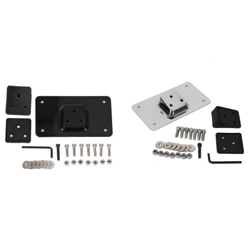 Motorbike Replacement 3 Hole Laydown License Plate Mounting Bracket Kit Silver 2